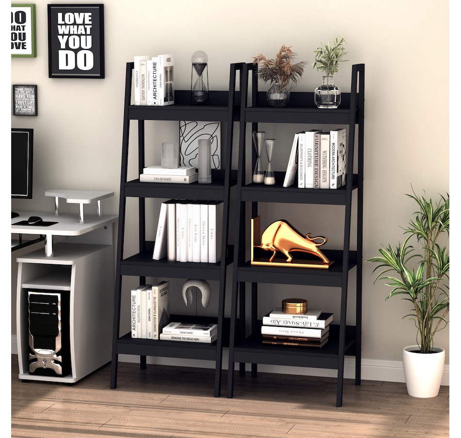 Image 947303_ALTMORE9.jpg, Product 947-303 / Price $139.99 - $144.99, HOMCOM Set of 2, 4 Tier Ladder Shelf Bookcase, Multifunctional Display Rack from HOMCOM on TSC.ca's department