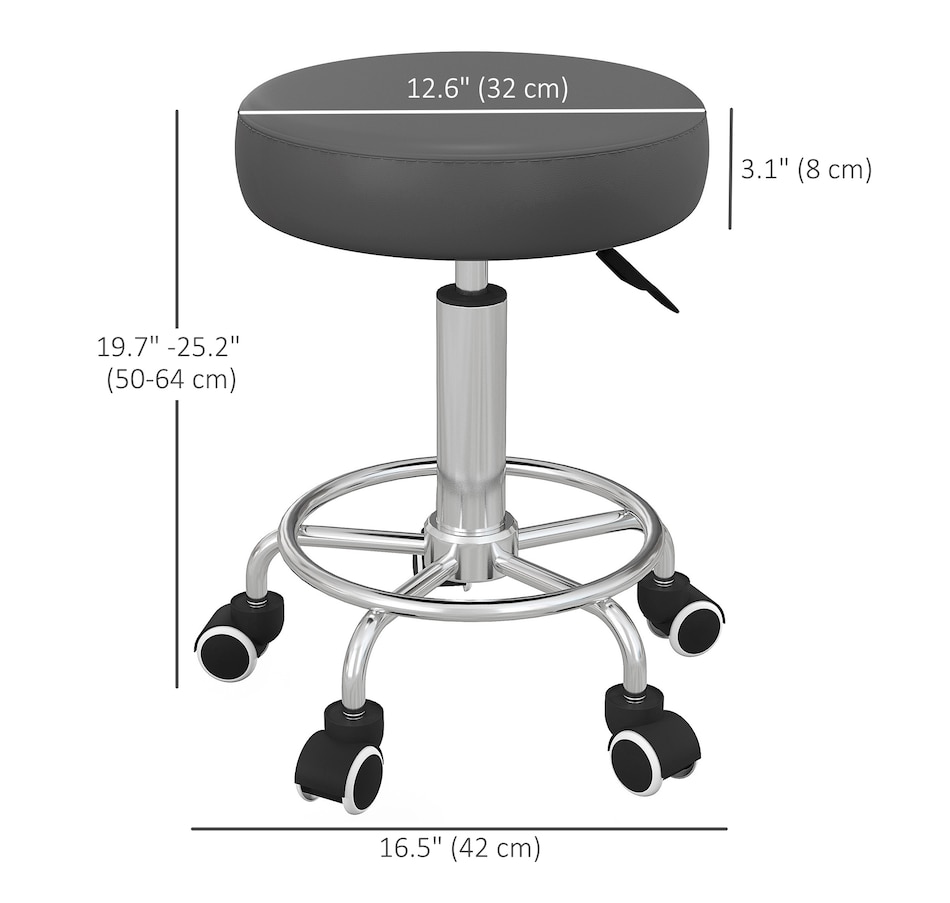 Image 947304_ALTMORE2.jpg, Product 947-304 / Price $104.99 - $119.99, Vinsetto PU Leather Salon Stool for Massage Tattoo Beauty, Swivel, Grey from Vinsetto on TSC.ca's Home & Garden department