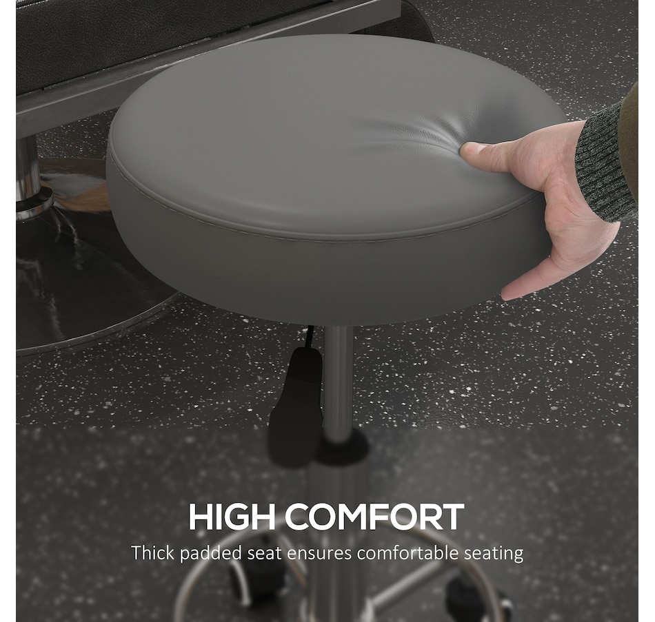 Image 947304_ALTMORE4.jpg, Product 947-304 / Price $104.99 - $119.99, Vinsetto PU Leather Salon Stool for Massage Tattoo Beauty, Swivel, Grey from Vinsetto on TSC.ca's Home & Garden department