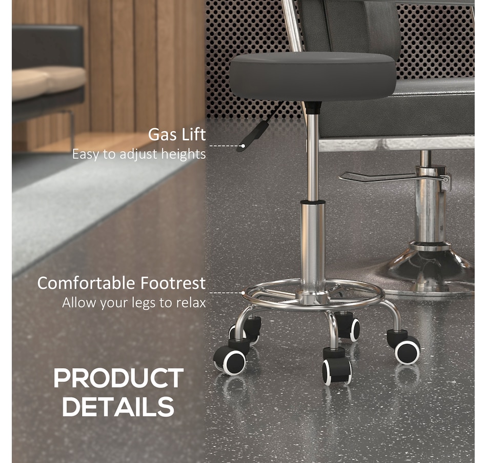 Image 947304_ALTMORE7.jpg, Product 947-304 / Price $104.99 - $119.99, Vinsetto PU Leather Salon Stool for Massage Tattoo Beauty, Swivel, Grey from Vinsetto on TSC.ca's Home & Garden department