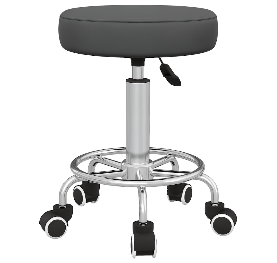 Image 947304_ST01.png, Product 947-304 / Price $104.99 - $119.99, Vinsetto PU Leather Salon Stool for Massage Tattoo Beauty, Swivel, Grey from Vinsetto on TSC.ca's Home & Garden department