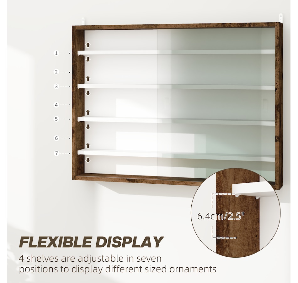 Image 947307_ALTMORE11.jpg, Product 947-307 / Price $84.99 - $99.99, HOMCOM 5-Storey Wall Shelf Display Cabinet, Shot Glass Display Case from HOMCOM on TSC.ca's department