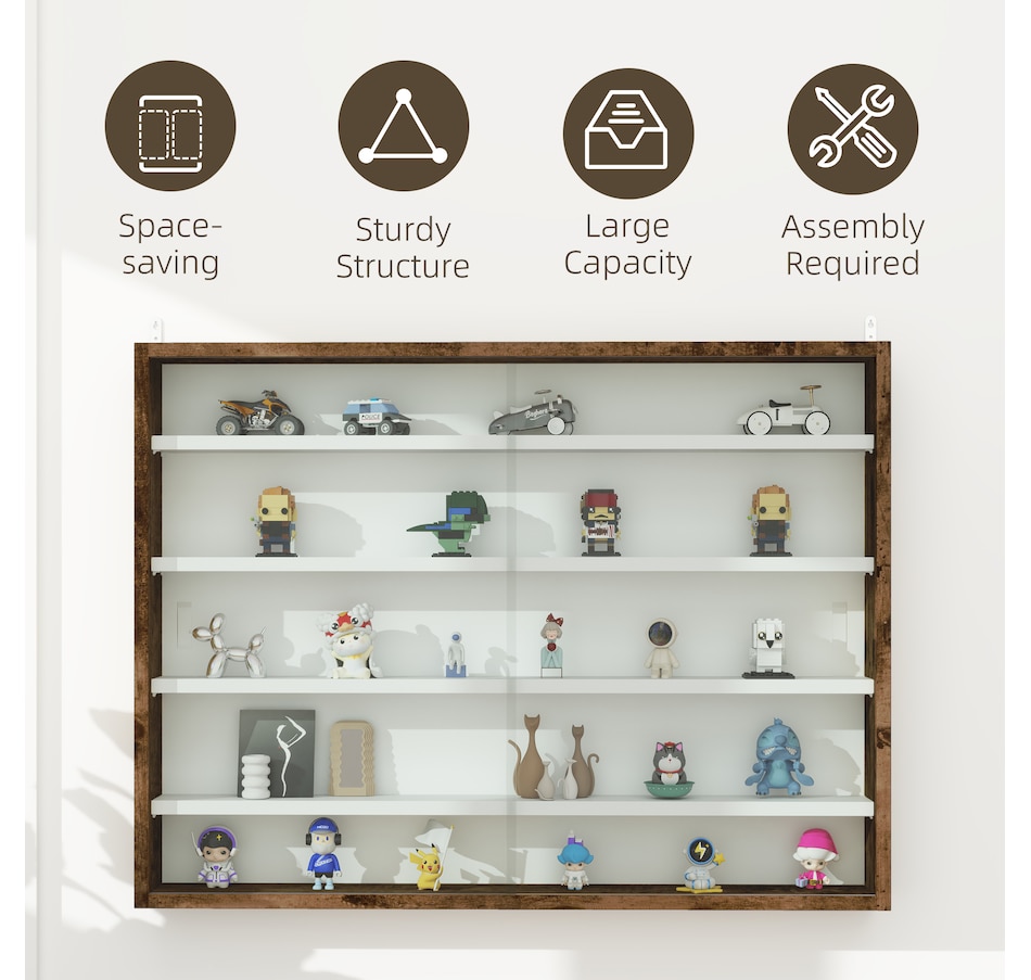 Image 947307_ALTMORE13.jpg, Product 947-307 / Price $84.99 - $99.99, HOMCOM 5-Storey Wall Shelf Display Cabinet, Shot Glass Display Case from HOMCOM on TSC.ca's department