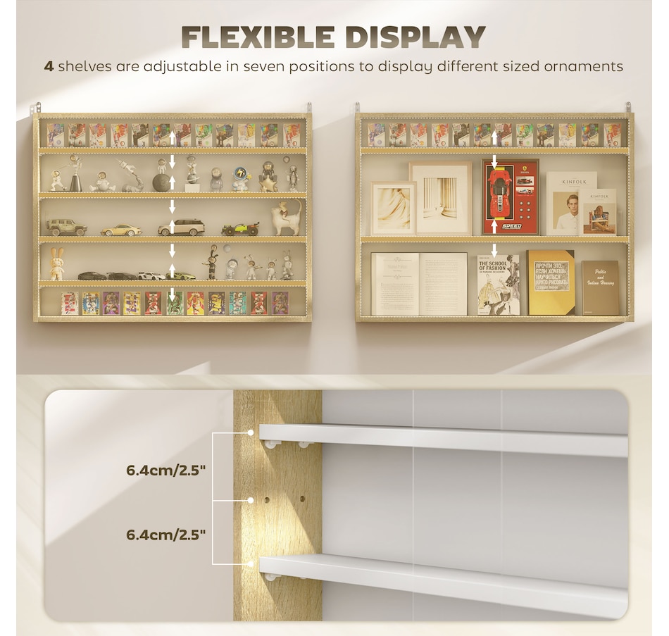 Image 947307_ALTMORE51.jpg, Product 947-307 / Price $84.99 - $99.99, HOMCOM 5-Storey Wall Shelf Display Cabinet, Shot Glass Display Case from HOMCOM on TSC.ca's department