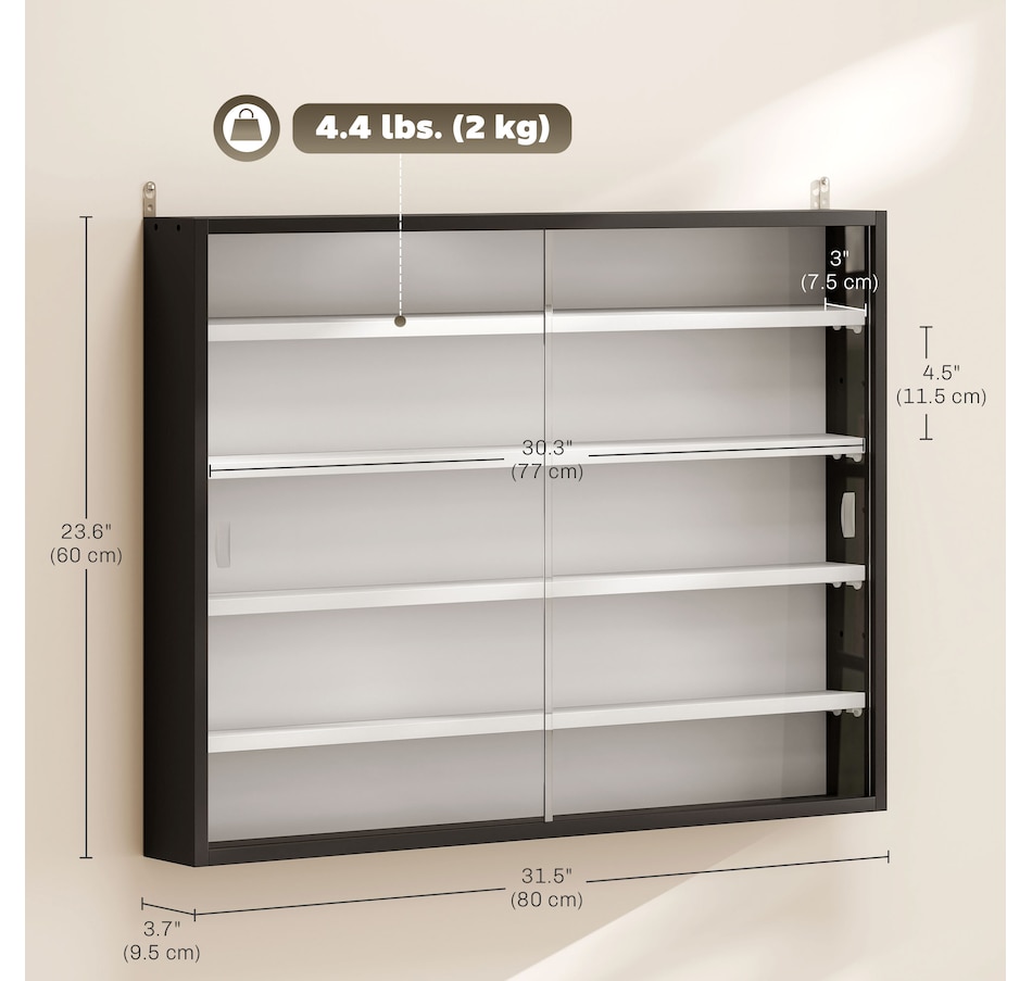 Image 947307_ALTMORE59.jpg, Product 947-307 / Price $84.99 - $99.99, HOMCOM 5-Storey Wall Shelf Display Cabinet, Shot Glass Display Case from HOMCOM on TSC.ca's department
