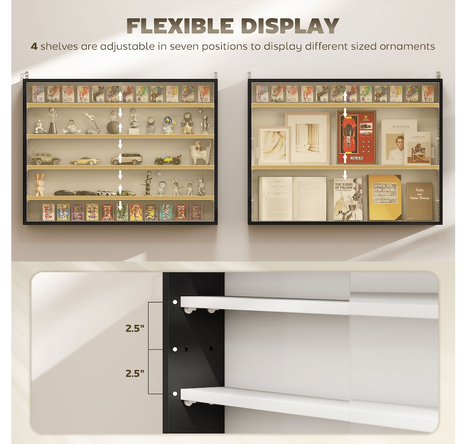 Image 947307_ALTMORE60.jpg, Product 947-307 / Price $84.99 - $99.99, HOMCOM 5-Storey Wall Shelf Display Cabinet, Shot Glass Display Case from HOMCOM on TSC.ca's department