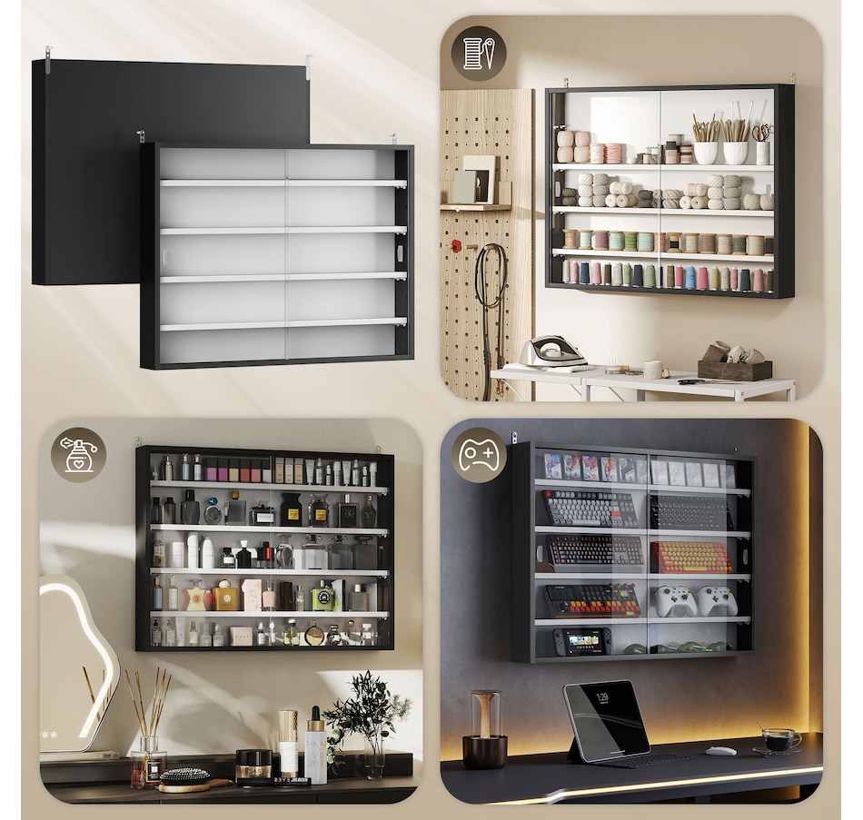 Image 947307_ALTMORE63.jpg, Product 947-307 / Price $84.99 - $99.99, HOMCOM 5-Storey Wall Shelf Display Cabinet, Shot Glass Display Case from HOMCOM on TSC.ca's department