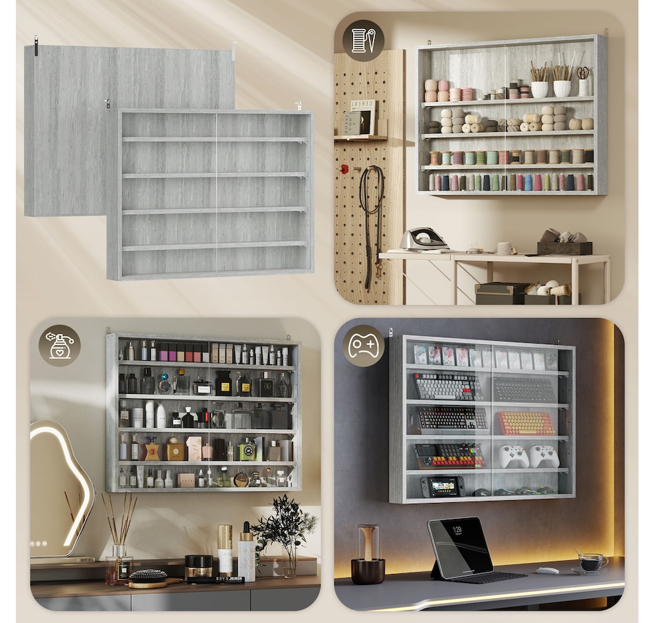 Image 947307_ALTMORE71.jpg, Product 947-307 / Price $84.99 - $99.99, HOMCOM 5-Storey Wall Shelf Display Cabinet, Shot Glass Display Case from HOMCOM on TSC.ca's department