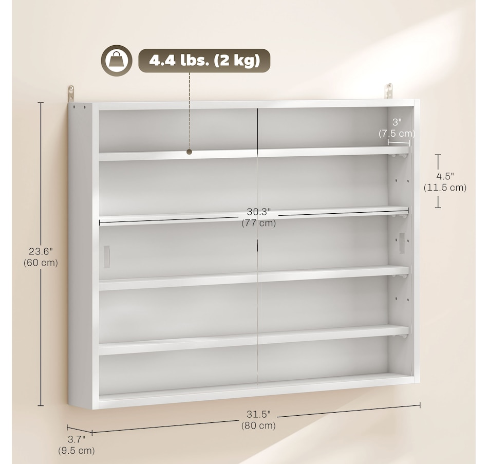 Image 947307_ALTMORE75.jpg, Product 947-307 / Price $84.99 - $99.99, HOMCOM 5-Storey Wall Shelf Display Cabinet, Shot Glass Display Case from HOMCOM on TSC.ca's department