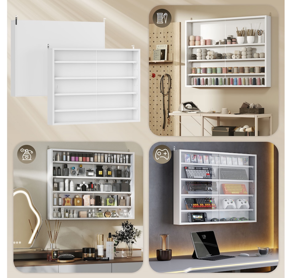 Image 947307_ALTMORE79.jpg, Product 947-307 / Price $84.99 - $99.99, HOMCOM 5-Storey Wall Shelf Display Cabinet, Shot Glass Display Case from HOMCOM on TSC.ca's department