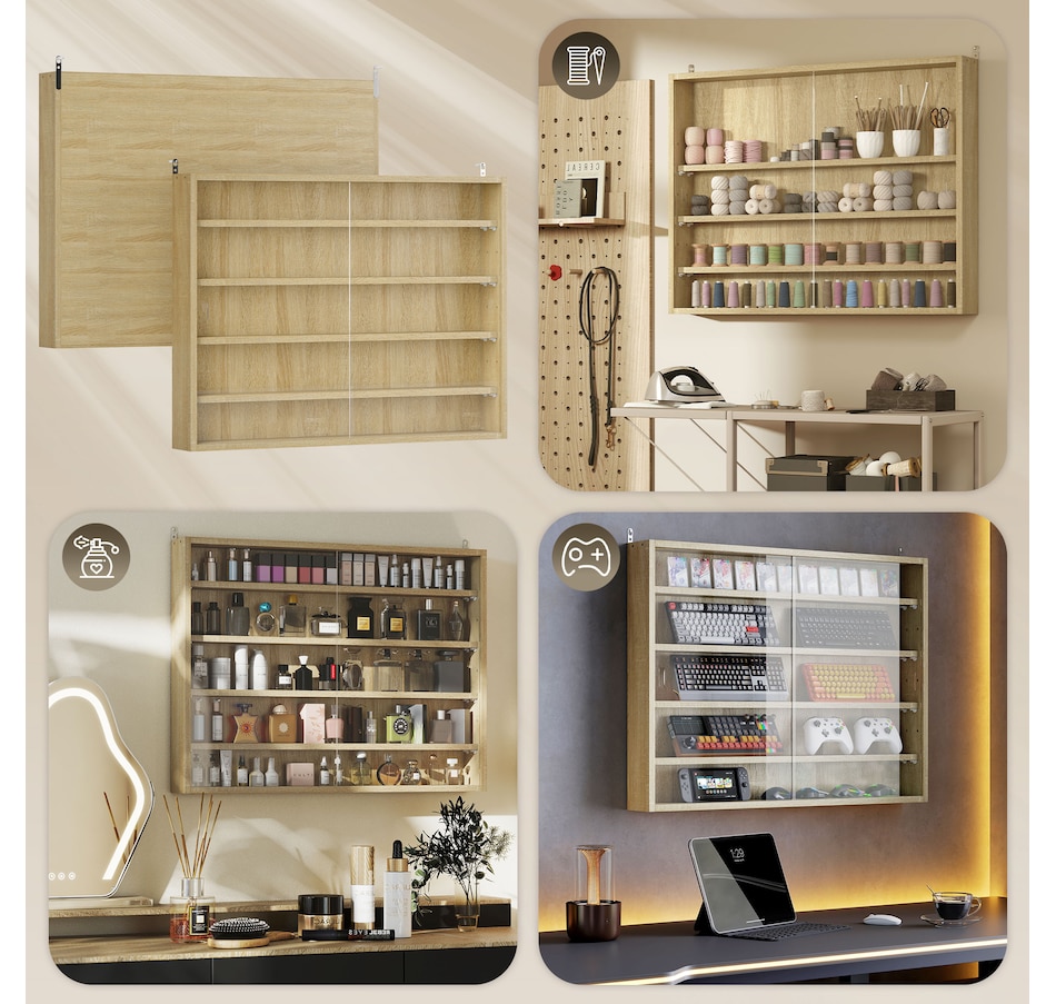 Image 947307_ALTMORE95.jpg, Product 947-307 / Price $84.54 - $99.99, HOMCOM 5-Storey Wall Shelf Display Cabinet, Shot Glass Display Case from HOMCOM on TSC.ca's department
