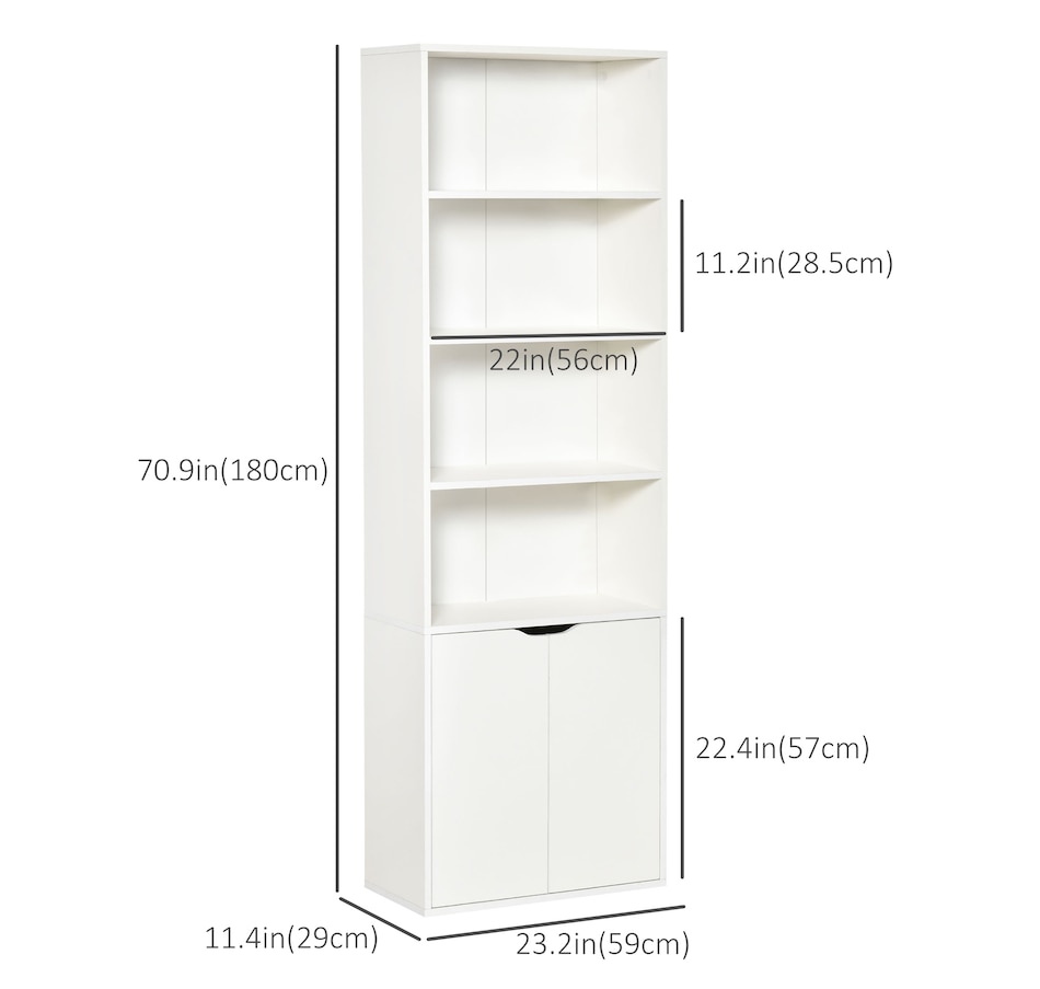 Image 947310_ALTMORE10.jpg, Product 947-310 / Price $129.99 - $134.99, HOMCOM 4-Tier Open Bookshelf Home Office Bookcase with Doors for Living Room from HOMCOM on TSC.ca's department