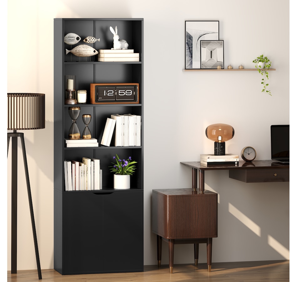 Image 947310_ALTMORE17.jpg, Product 947-310 / Price $129.99 - $134.99, HOMCOM 4-Tier Open Bookshelf Home Office Bookcase with Doors for Living Room from HOMCOM on TSC.ca's department