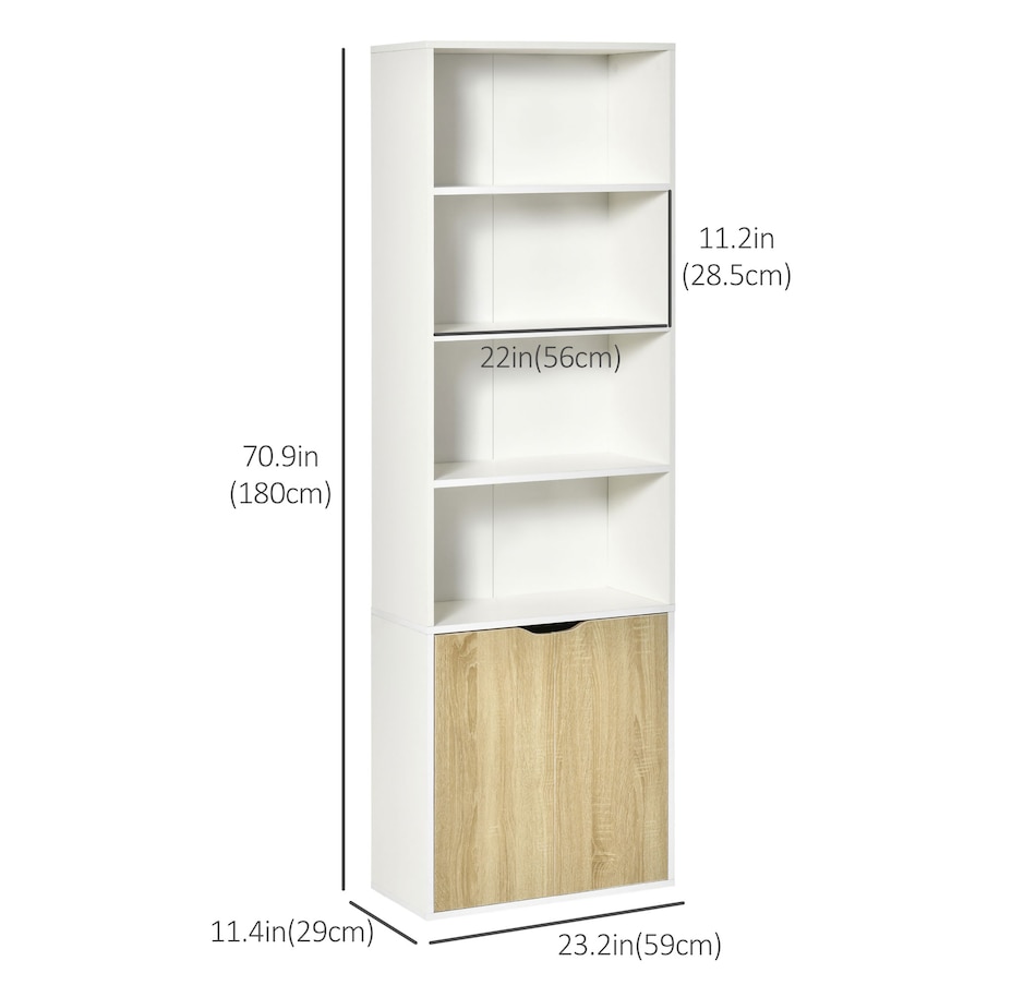 Image 947310_ALTMORE2.jpg, Product 947-310 / Price $129.99 - $134.99, HOMCOM 4-Tier Open Bookshelf Home Office Bookcase with Doors for Living Room from HOMCOM on TSC.ca's department