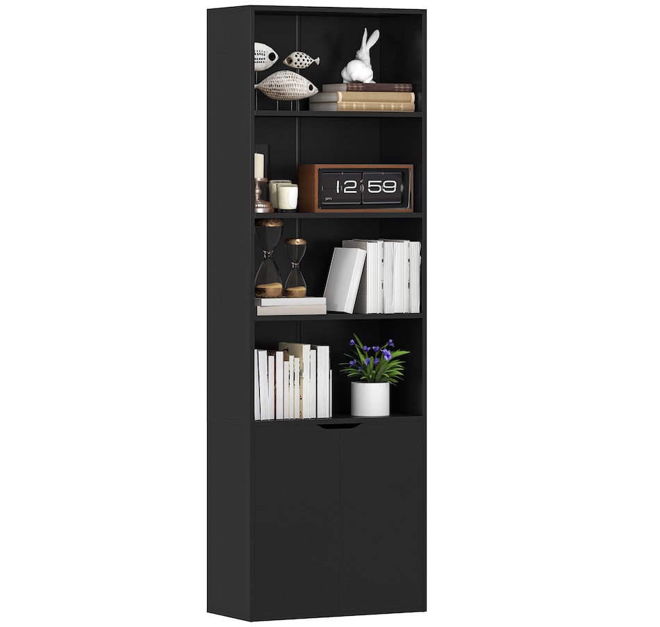 Image 947310_ST03.jpg, Product 947-310 / Price $129.99 - $134.99, HOMCOM 4-Tier Open Bookshelf Home Office Bookcase with Doors for Living Room from HOMCOM on TSC.ca's department