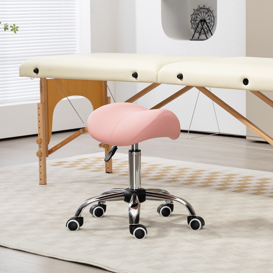 Image 947311_ALTMORE1.jpg, Product 947-311 / Price $64.99, HOMCOM Salon Chair for Spa, Beauty Chair with Swivel Wheels, Pink from HOMCOM on TSC.ca's Home & Garden department