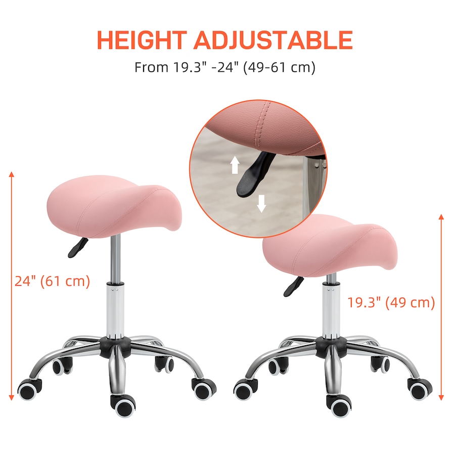 Image 947311_ALTMORE3.jpg, Product 947-311 / Price $64.99, HOMCOM Salon Chair for Spa, Beauty Chair with Swivel Wheels, Pink from HOMCOM on TSC.ca's Home & Garden department