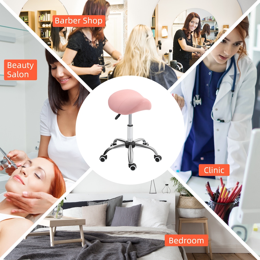 Image 947311_ALTMORE4.jpg, Product 947-311 / Price $64.99, HOMCOM Salon Chair for Spa, Beauty Chair with Swivel Wheels, Pink from HOMCOM on TSC.ca's Home & Garden department