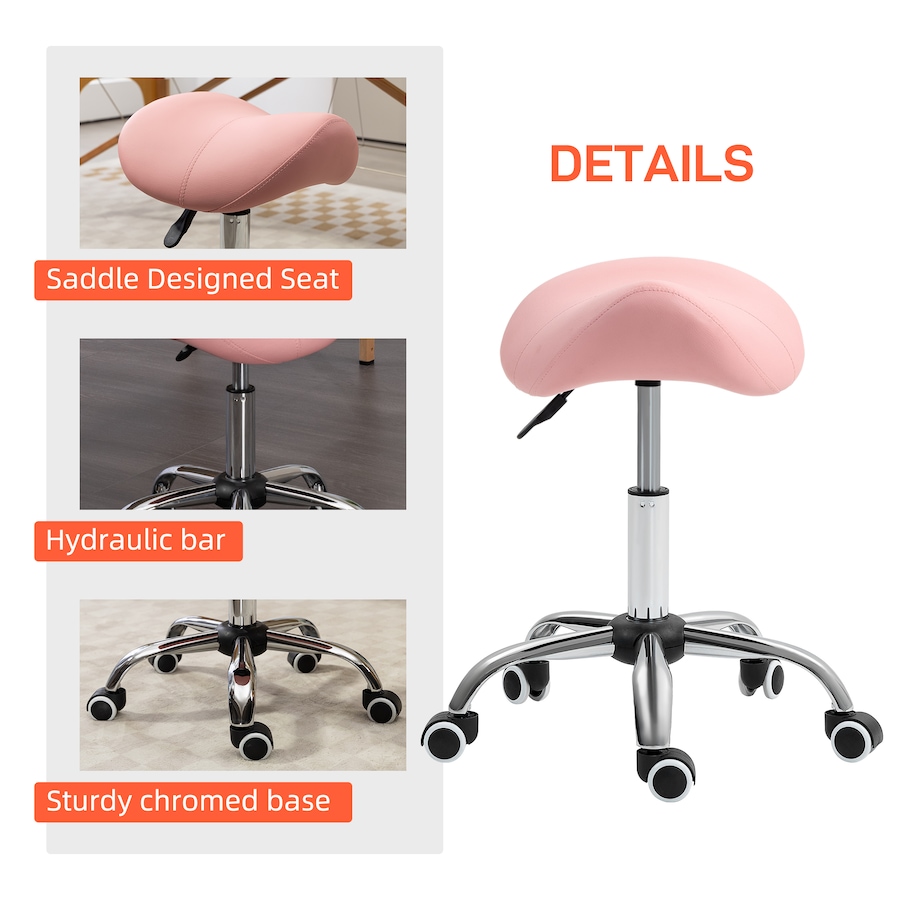 Image 947311_ALTMORE5.jpg, Product 947-311 / Price $64.99, HOMCOM Salon Chair for Spa, Beauty Chair with Swivel Wheels, Pink from HOMCOM on TSC.ca's Home & Garden department
