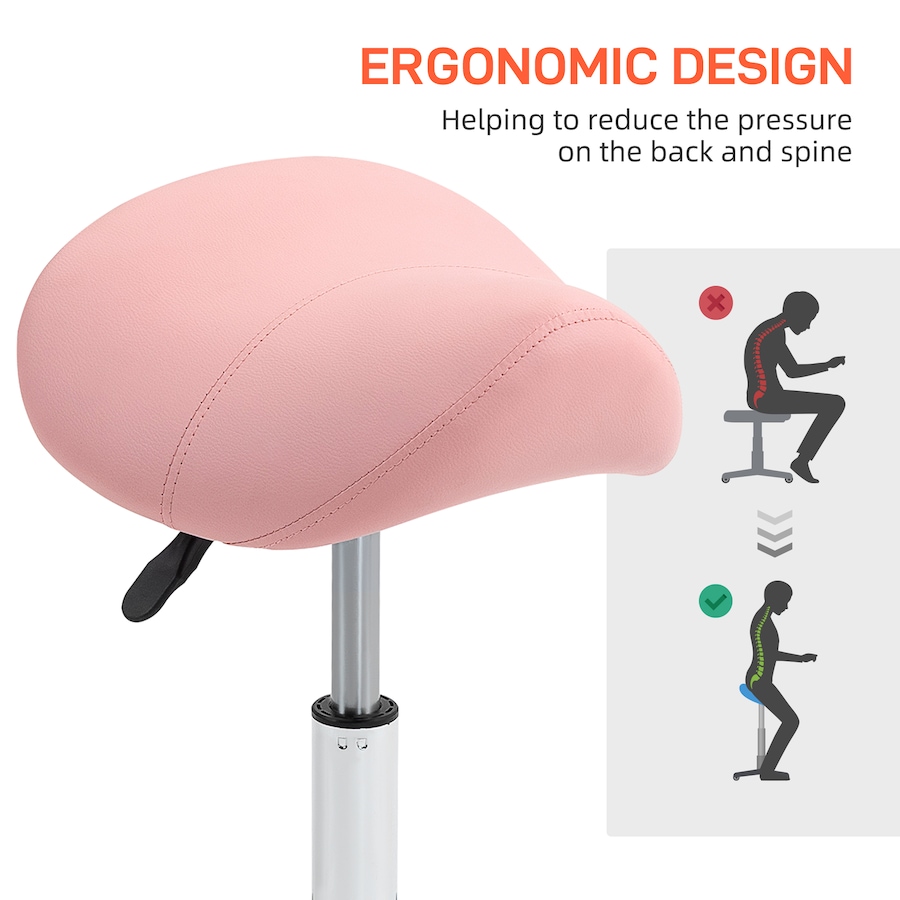 Image 947311_ALTMORE6.jpg, Product 947-311 / Price $64.99, HOMCOM Salon Chair for Spa, Beauty Chair with Swivel Wheels, Pink from HOMCOM on TSC.ca's Home & Garden department