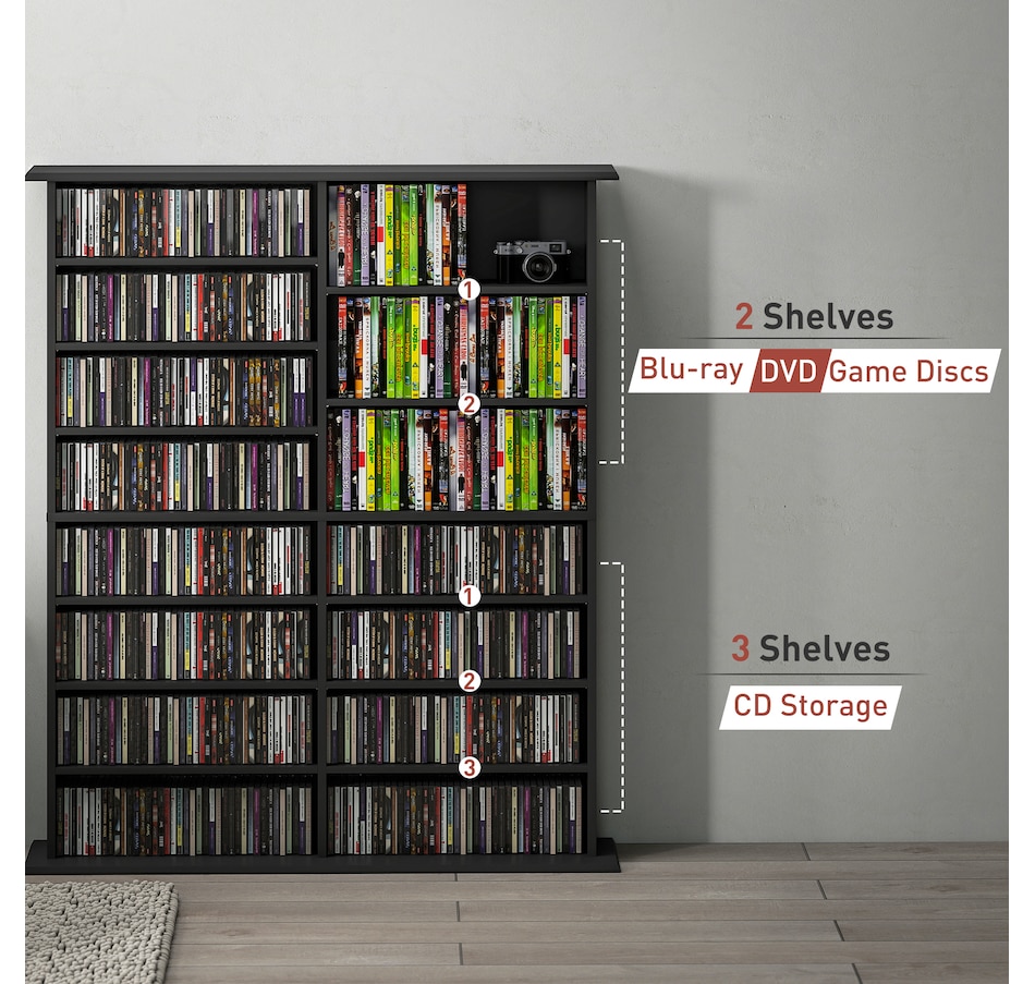 Image 947313_ALTMORE15.jpg, Product 947-313 / Price $189.99, HOMCOM 8-Tier CD Shelf with 16 Compartments from HOMCOM on TSC.ca's department