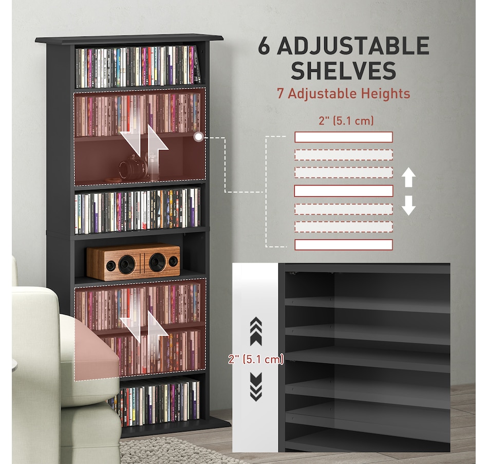 Image 947313_ALTMORE4.jpg, Product 947-313 / Price $189.99, HOMCOM 8-Tier CD Shelf with 16 Compartments from HOMCOM on TSC.ca's department