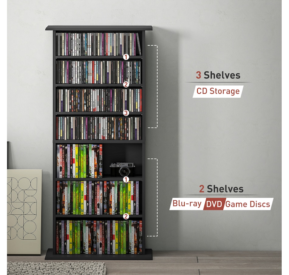 Image 947313_ALTMORE7.jpg, Product 947-313 / Price $189.99, HOMCOM 8-Tier CD Shelf with 16 Compartments from HOMCOM on TSC.ca's department