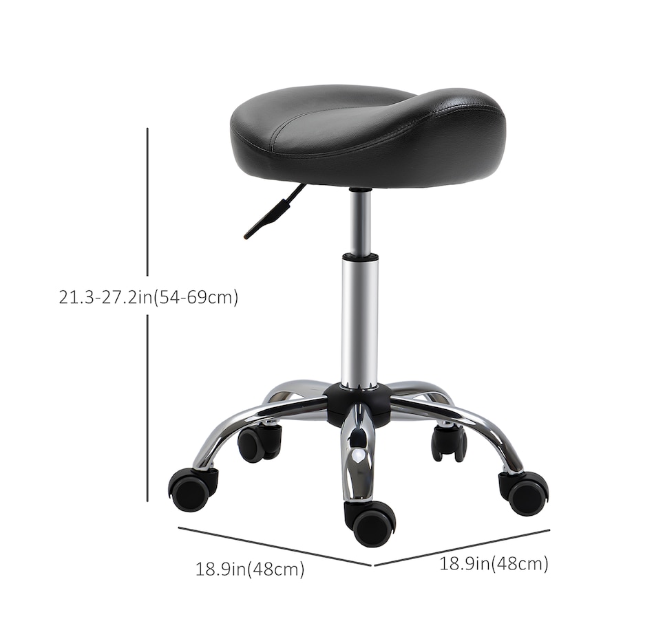 Image 947315_ALTMORE18.jpg, Product 947-315 / Price $73.99 - $79.99, HOMCOM PU Leather Saddle Stool Height Adjustable Rolling Salon Chair Grey from HOMCOM on TSC.ca's Home & Garden department