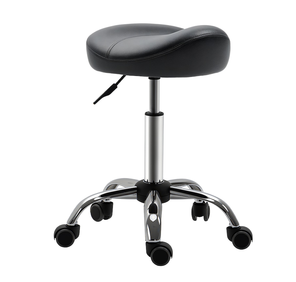 Image 947315_ST03.png, Product 947-315 / Price $73.99 - $79.99, HOMCOM PU Leather Saddle Stool Height Adjustable Rolling Salon Chair Grey from HOMCOM on TSC.ca's Home & Garden department
