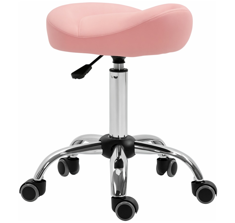 Image 947315_ST04.png, Product 947-315 / Price $73.99 - $79.99, HOMCOM PU Leather Saddle Stool Height Adjustable Rolling Salon Chair Grey from HOMCOM on TSC.ca's Home & Garden department