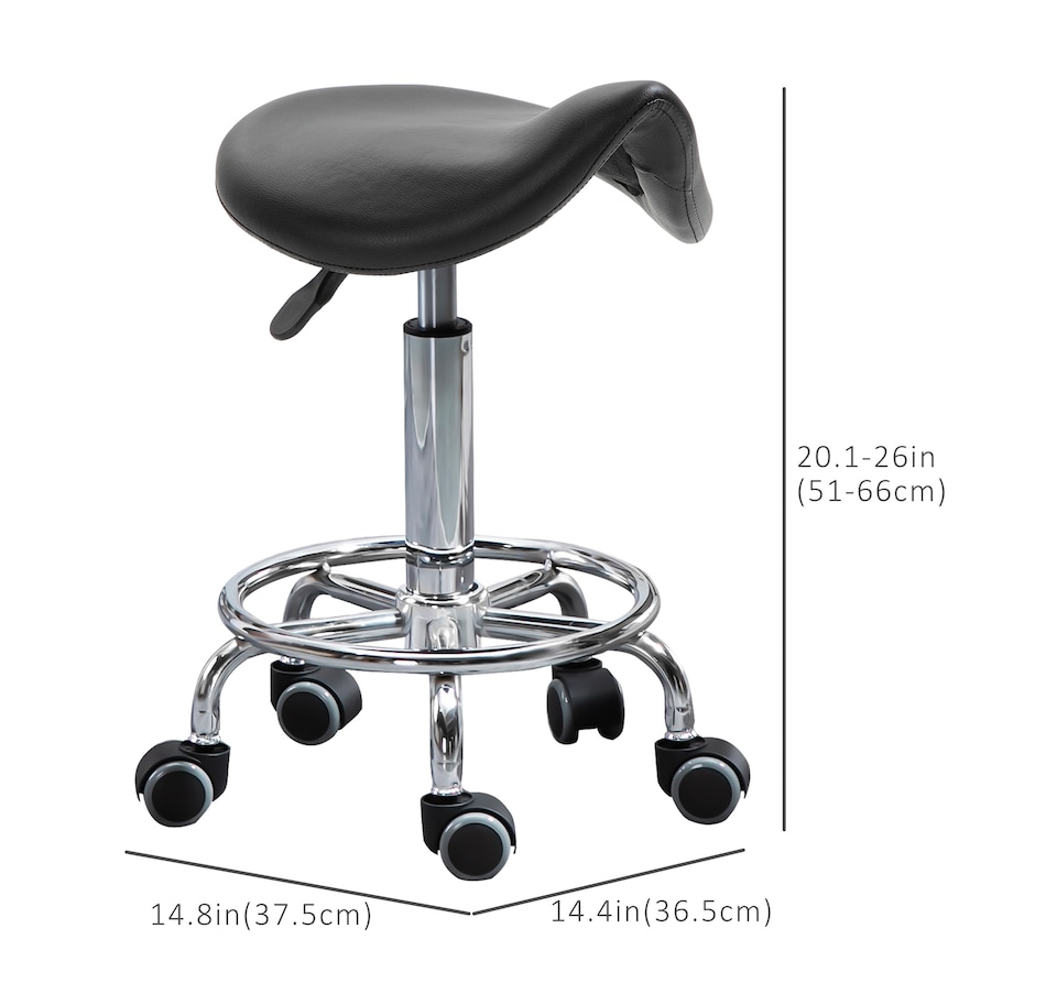 Image 947316_ALTMORE10.jpg, Product 947-316 / Price $109.99 - $119.99, HOMCOM PU Leather Rolling Saddle Stool With Footrest from HOMCOM on TSC.ca's Home & Garden department