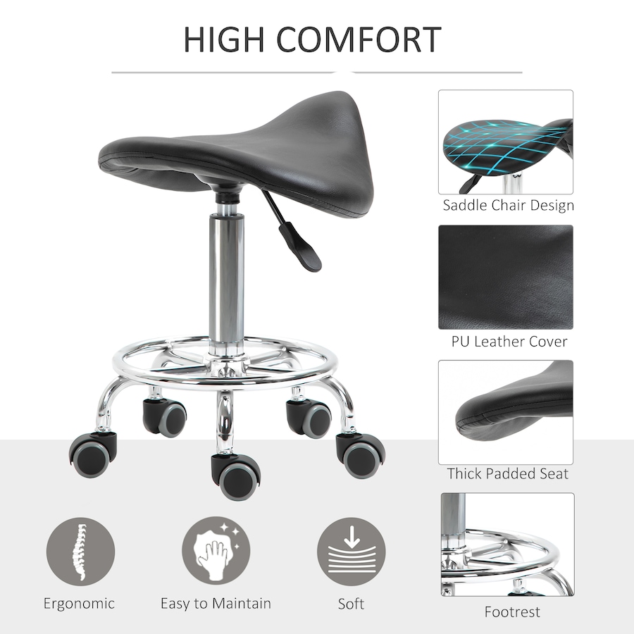 Image 947316_ALTMORE12.jpg, Product 947-316 / Price $64.99, HOMCOM Saddle Stool Adjustable Rolling Salon Chair for Massage Spa from HOMCOM on TSC.ca's Home & Garden department