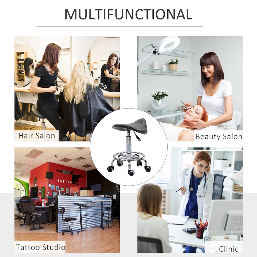 Image 947316_ALTMORE14.jpg, Product 947-316 / Price $64.99, HOMCOM Saddle Stool Adjustable Rolling Salon Chair for Massage Spa from HOMCOM on TSC.ca's Home & Garden department