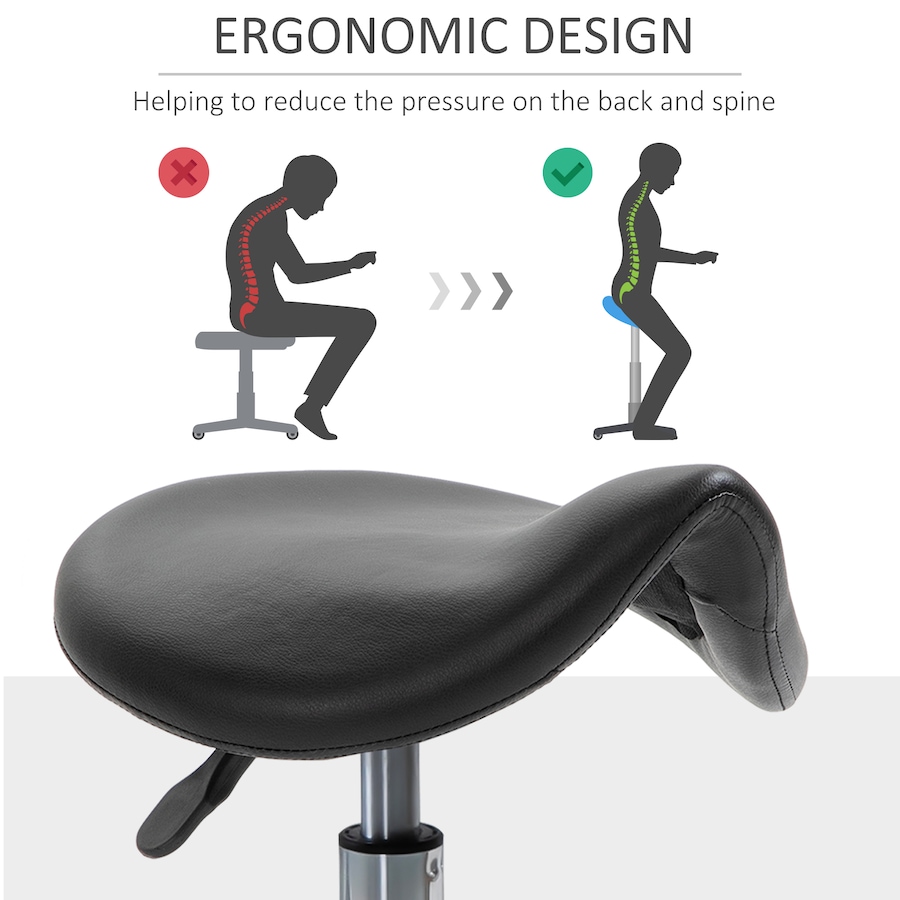 Image 947316_ALTMORE15.jpg, Product 947-316 / Price $64.99, HOMCOM Saddle Stool Adjustable Rolling Salon Chair for Massage Spa from HOMCOM on TSC.ca's Home & Garden department