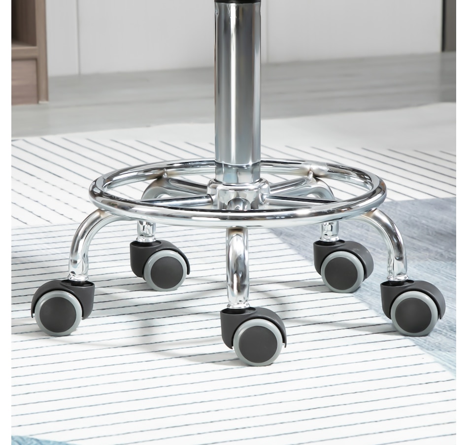 Image 947316_ALTMORE16.jpg, Product 947-316 / Price $109.99 - $119.99, HOMCOM PU Leather Rolling Saddle Stool With Footrest from HOMCOM on TSC.ca's Home & Garden department