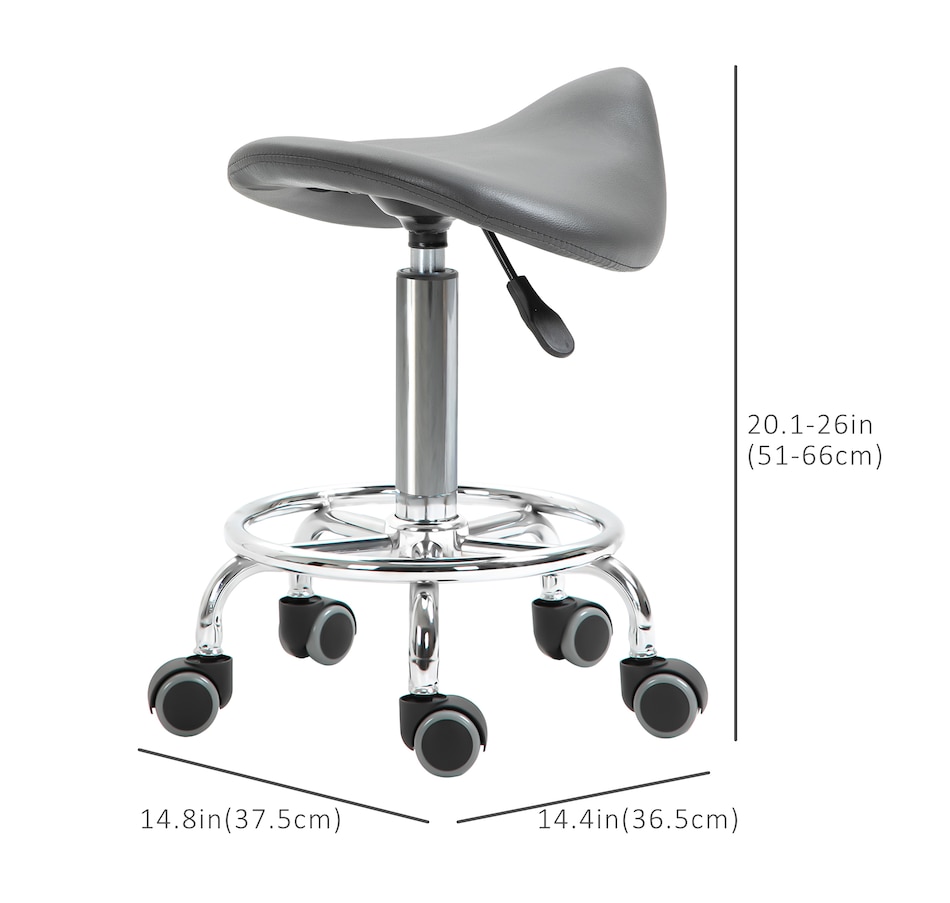 Image 947316_ALTMORE18.jpg, Product 947-316 / Price $109.99 - $119.99, HOMCOM PU Leather Rolling Saddle Stool With Footrest from HOMCOM on TSC.ca's Home & Garden department