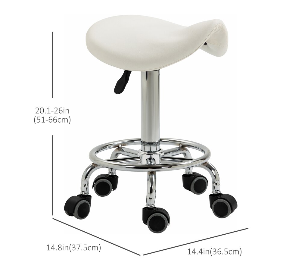Image 947316_ALTMORE2.jpg, Product 947-316 / Price $109.99 - $119.99, HOMCOM PU Leather Rolling Saddle Stool With Footrest from HOMCOM on TSC.ca's Home & Garden department