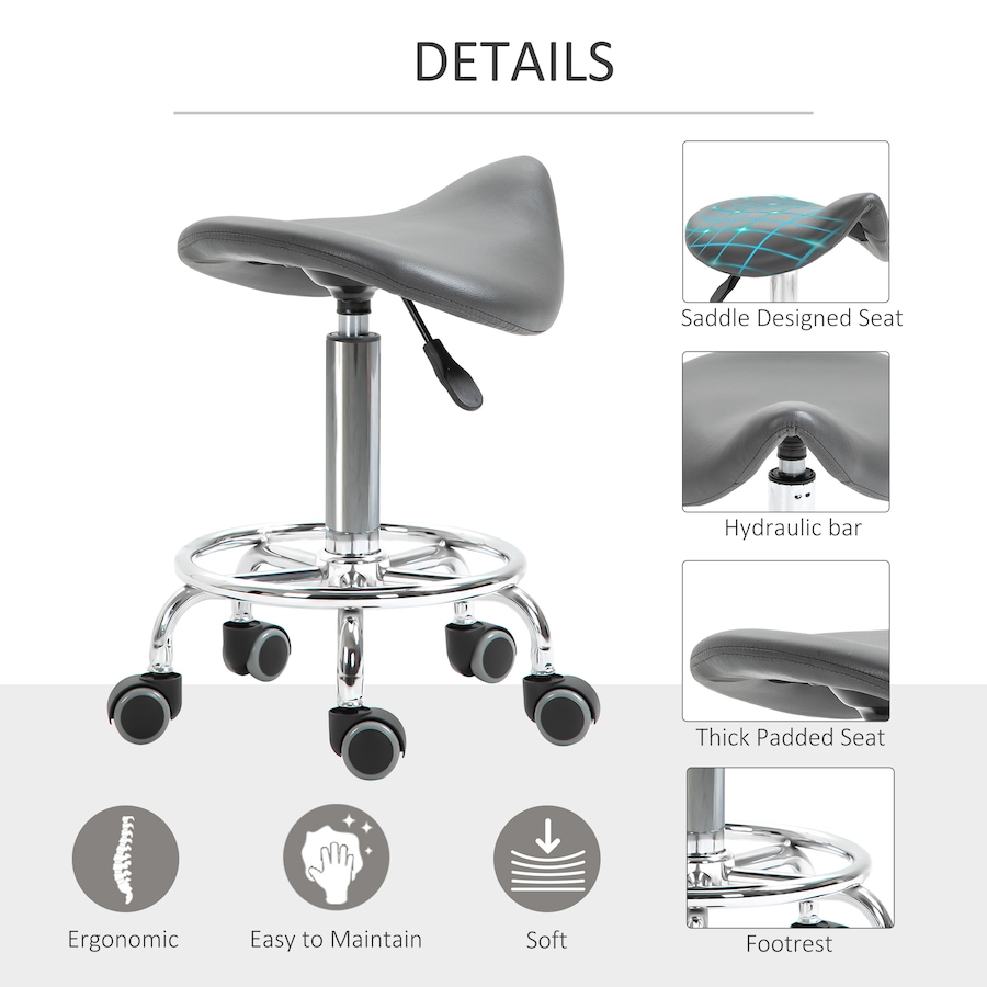 Image 947316_ALTMORE20.jpg, Product 947-316 / Price $64.99, HOMCOM Saddle Stool Adjustable Rolling Salon Chair for Massage Spa from HOMCOM on TSC.ca's Home & Garden department