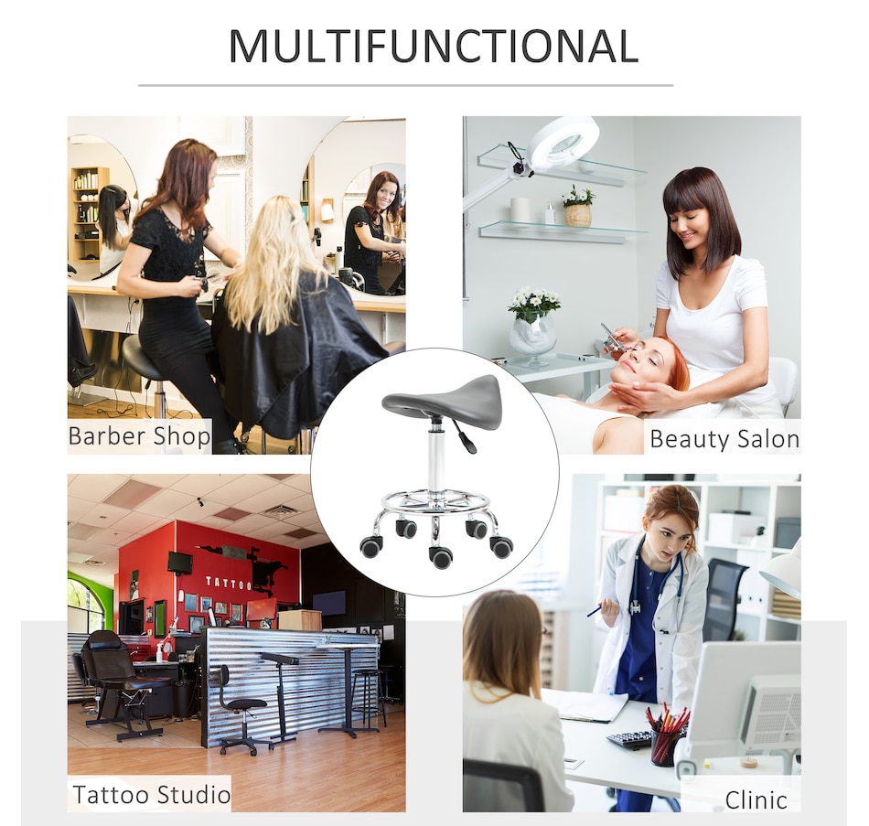 Image 947316_ALTMORE22.jpg, Product 947-316 / Price $109.99 - $119.99, HOMCOM PU Leather Rolling Saddle Stool With Footrest from HOMCOM on TSC.ca's Home & Garden department