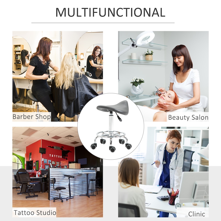 Image 947316_ALTMORE22.jpg, Product 947-316 / Price $64.99, HOMCOM Saddle Stool Adjustable Rolling Salon Chair for Massage Spa from HOMCOM on TSC.ca's Home & Garden department