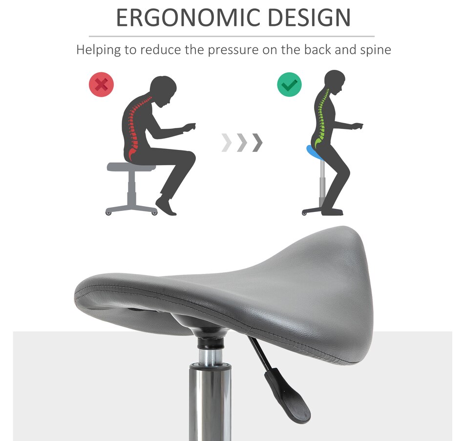 Image 947316_ALTMORE23.jpg, Product 947-316 / Price $109.99 - $119.99, HOMCOM PU Leather Rolling Saddle Stool With Footrest from HOMCOM on TSC.ca's Home & Garden department