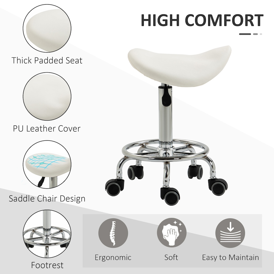 Image 947316_ALTMORE4.jpg, Product 947-316 / Price $64.99, HOMCOM Saddle Stool Adjustable Rolling Salon Chair for Massage Spa from HOMCOM on TSC.ca's Home & Garden department