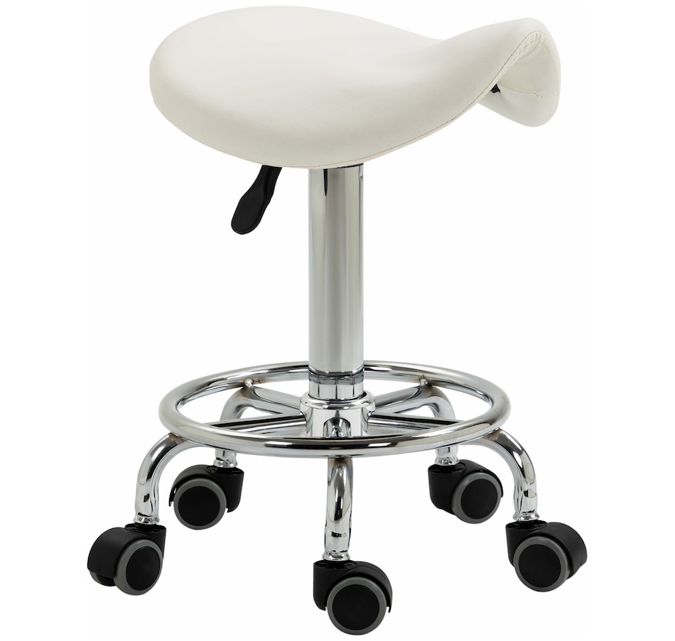Image 947316_ST01.jpg, Product 947-316 / Price $109.99 - $119.99, HOMCOM PU Leather Rolling Saddle Stool With Footrest from HOMCOM on TSC.ca's Home & Garden department