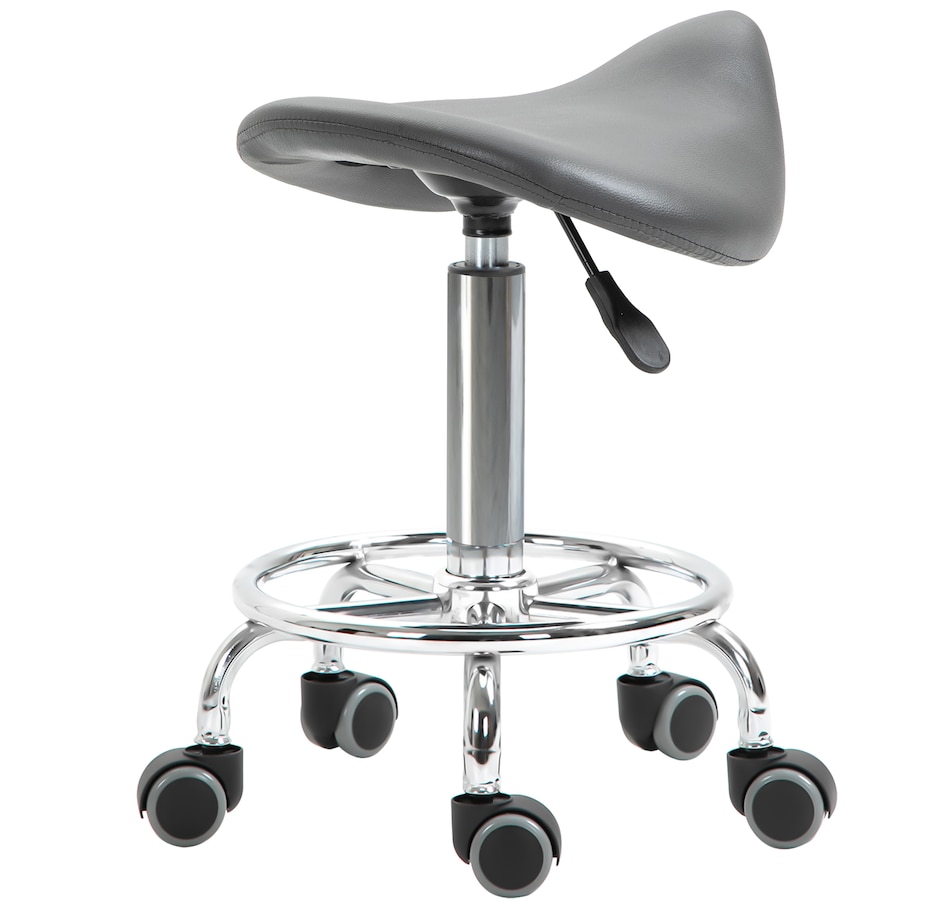 Image 947316_ST03.jpg, Product 947-316 / Price $109.99 - $119.99, HOMCOM PU Leather Rolling Saddle Stool With Footrest from HOMCOM on TSC.ca's Home & Garden department