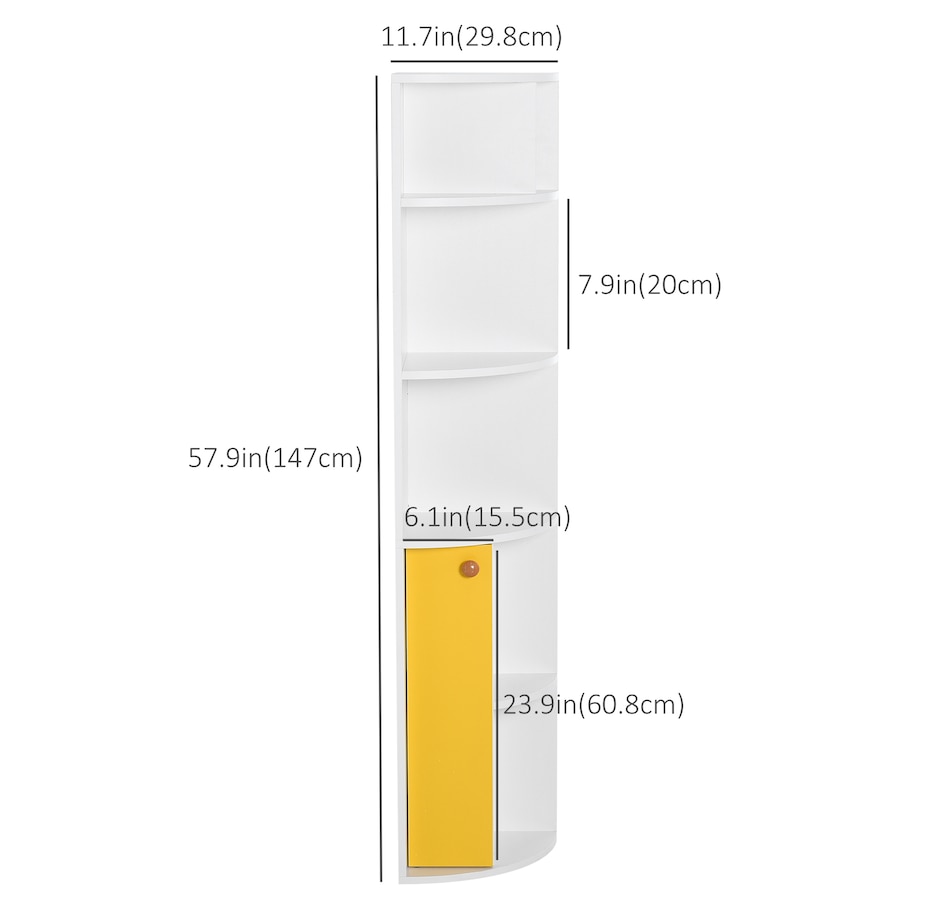 Image 947321_ALTMORE2.jpg, Product 947-321 / Price $96.99 - $104.99, HOMCOM 5-Tier Corner Bookcase, Bookshelf with Compartments Door Cabinet from HOMCOM on TSC.ca's department