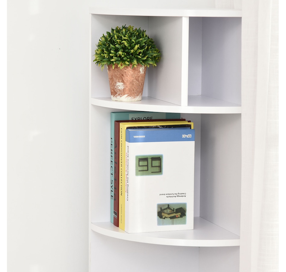 Image 947321_ALTMORE6.jpg, Product 947-321 / Price $96.99 - $104.99, HOMCOM 5-Tier Corner Bookcase, Bookshelf with Compartments Door Cabinet from HOMCOM on TSC.ca's department