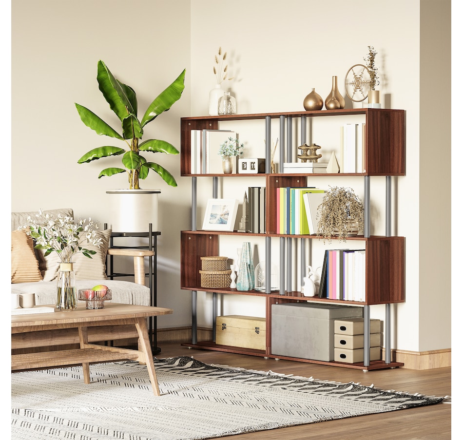 Image 947322_ALTMORE10.jpg, Product 947-322 / Price $97.99 - $106.99, HOMCOM 5-Tiers Bookcase Z-Shape Storage Bookshelf Display with Metal Frame from HOMCOM on TSC.ca's department