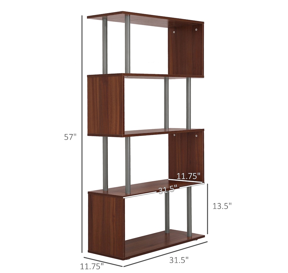 Image 947322_ALTMORE12.jpg, Product 947-322 / Price $97.99 - $106.99, HOMCOM 5-Tiers Bookcase Z-Shape Storage Bookshelf Display with Metal Frame from HOMCOM on TSC.ca's department