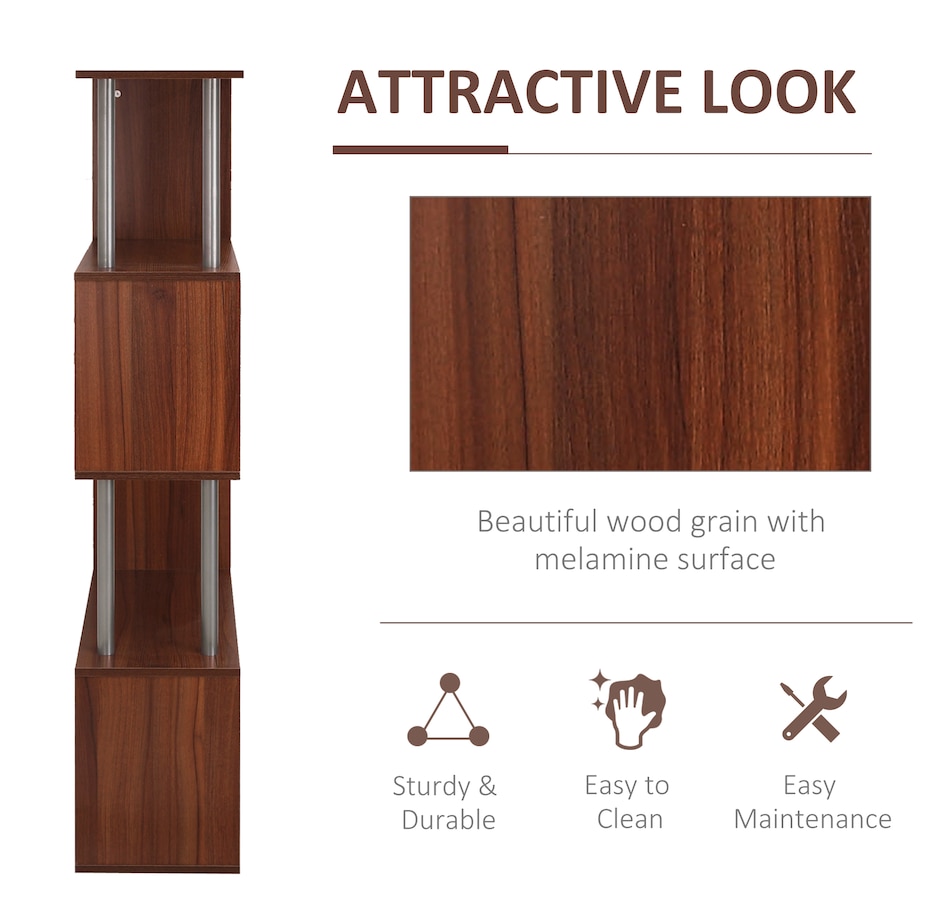 Image 947322_ALTMORE14.jpg, Product 947-322 / Price $97.99 - $106.99, HOMCOM 5-Tiers Bookcase Z-Shape Storage Bookshelf Display with Metal Frame from HOMCOM on TSC.ca's department