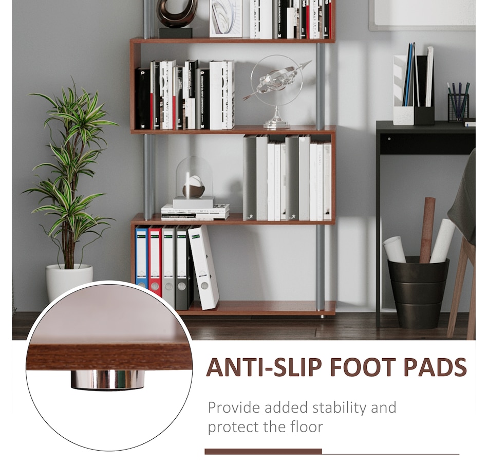 Image 947322_ALTMORE15.jpg, Product 947-322 / Price $97.99 - $106.99, HOMCOM 5-Tiers Bookcase Z-Shape Storage Bookshelf Display with Metal Frame from HOMCOM on TSC.ca's department